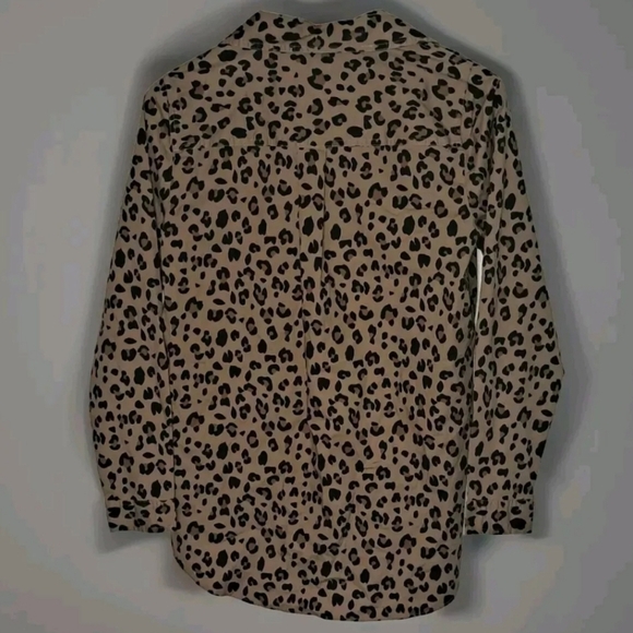 J. Crew XS Leopard Print Button Down Shirt Blouse Animal Print NWT B25#3 - Picture 2 of 9
